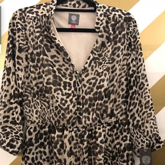 Vince Camuto Leopard Animal Print Dress - Picture 9 of 11